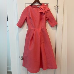 Rickie Freeman by Teri Jon: Elegant Pink Dress with Floral Accent, Size 2